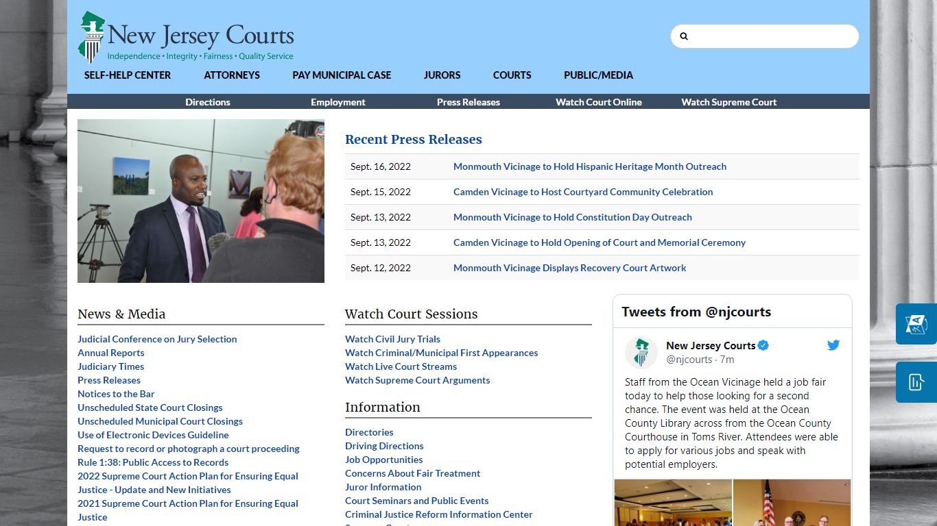 Public/Media Information - New Jersey Superior Court